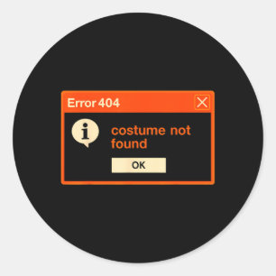 Fel 404 Kostym hittades inte Rolig programmerare Runt Klistermärke