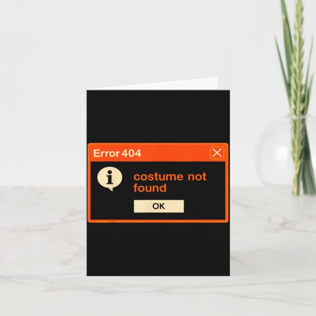 Fel 404 Kostym hittades inte Roligt Programmerare Kort (Framsida)