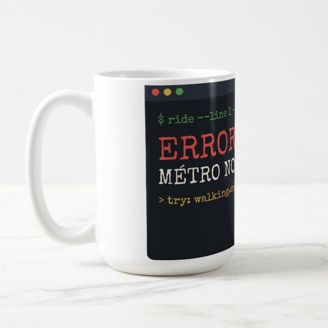 Fel 404 Metro Not Found Rolig Programmerare Mugg (Vänster)
