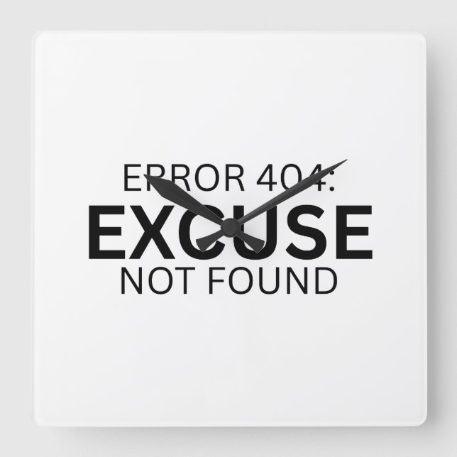 Fel 404 Ursäkt Ej Funnen Minimalistisk Skrivmaskin Fyrkantig Klocka (Framsida)