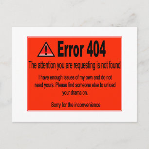Fel 404 vykort