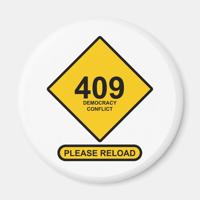 Fel 409: Demokratikonflikt Magnet (Framsidan)