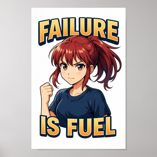 FEL ÄR BRÄNSLE - 3D Anime Girl Art for High-Gloss Poster (Framsidan)