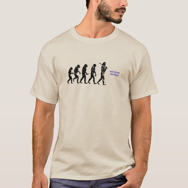 fel för humormänniskaevolution 404 tee (Framsida)