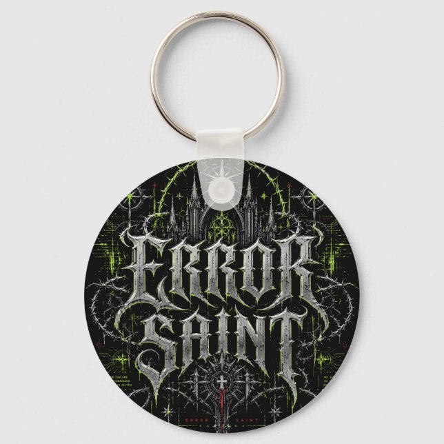 Fel Helig Gothic Cyberpunk Fram- & Baksida Herr Nyckelring (Framsida)