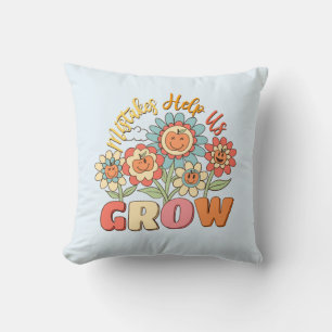 Fel hjälper oss att växa Spelande Blommigt Motiv Kudde