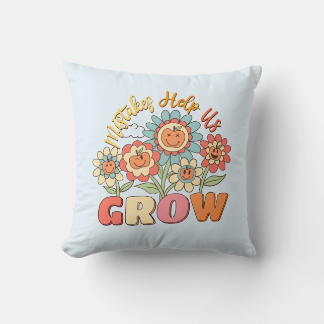 Fel hjälper oss att växa | Spelande Blommigt Motiv Kudde (Framsida)
