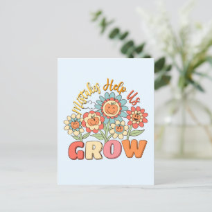 Fel hjälper oss att växa Spelande Blommigt Motiv Vykort