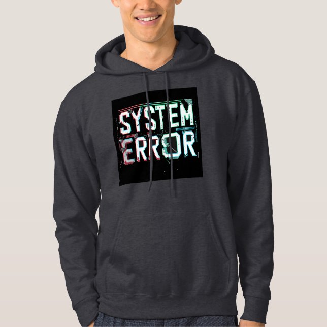 Fel i Glitch-teckensnittssystem, cyberpunk Pixel Hoodie (Framsida)
