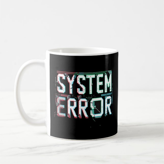 Fel i Glitch-teckensnittssystem, cyberpunk Pixel Kaffemugg (Vänster)
