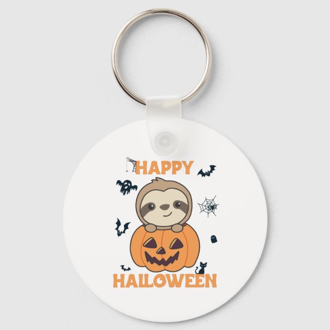 Fel i Pumpkin Sweet Sloths till Halloween Nyckelring (Framsida)