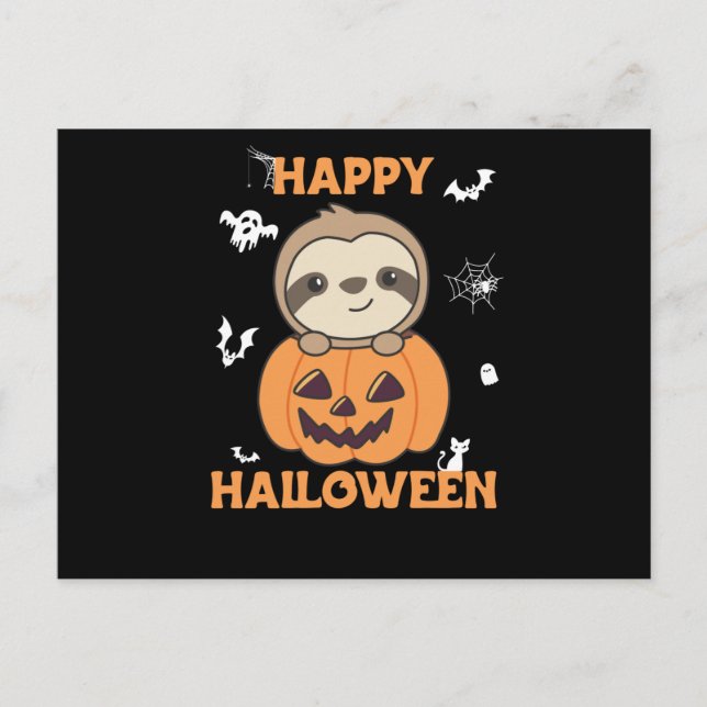 Fel i Pumpkin Sweet Sloths till Halloween Vykort (Framsida)