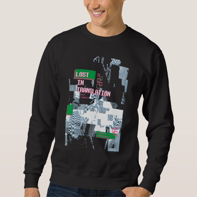 Fel i Retro Computer Glitch Geek Programmer, fel t Lång Ärmad Tröja (Framsida)