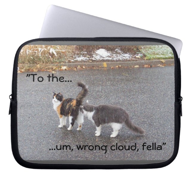 Fel moln! Funny Cats Laptop Sleeve (Framsidan)