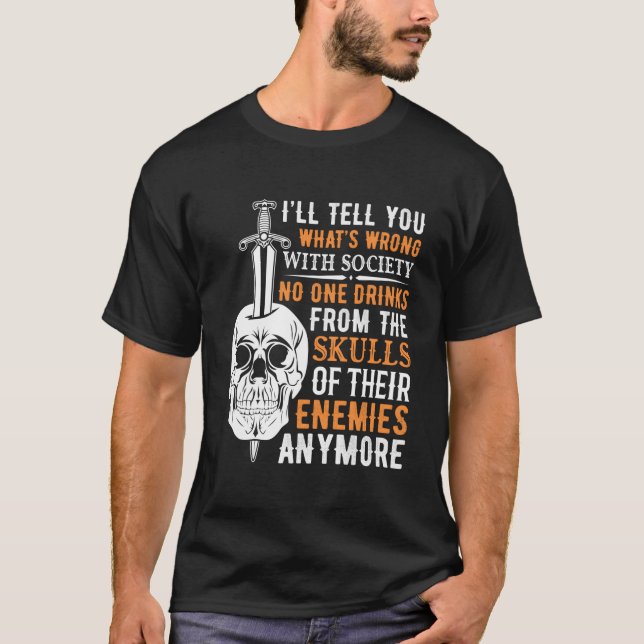 Fel Samband Ingen Dricker Från De Dödas Skallar T Shirt (Framsida)