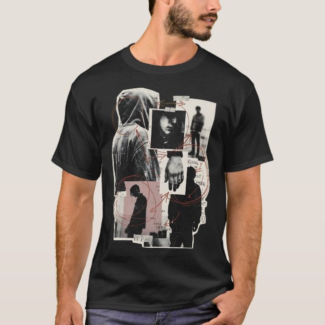 Fel trängsel underjordisk gatu collage t shirt (Framsida)