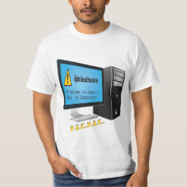 Fel vid varning om användarproblem för dator t-shirt