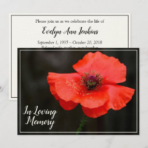 Felaktig avisering från tjänsten Red Poppy Memoria Inbjudningar