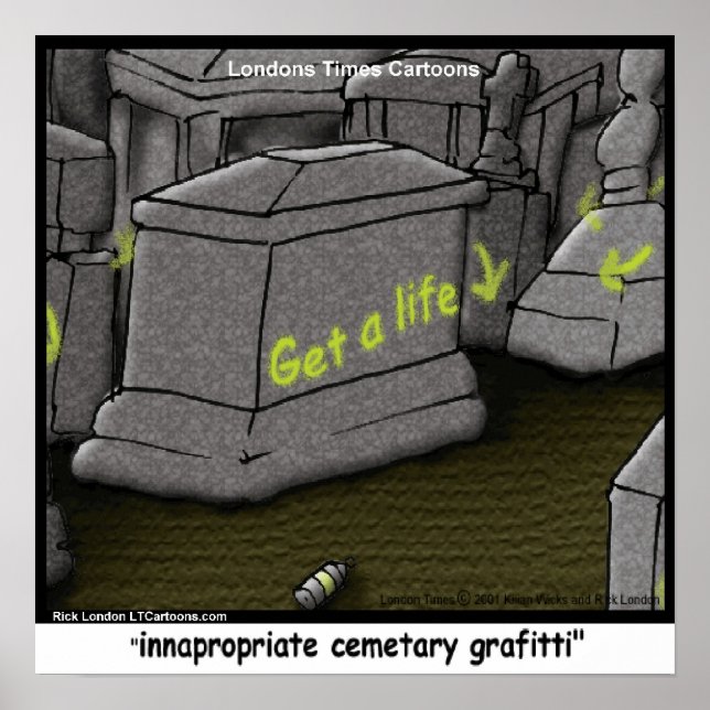 Felaktig Cemetary Grafiti Funny Poster (Framsidan)