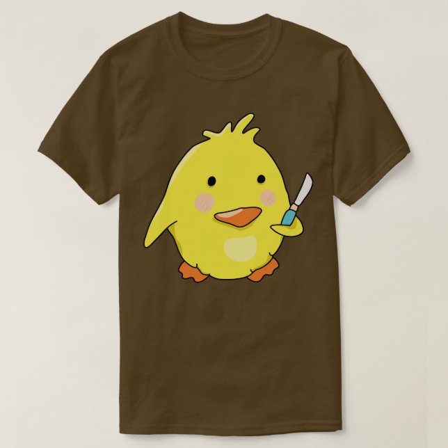 Felaktig Chick med Knivar Anka-medlemmen T Shirt (Design framsida)