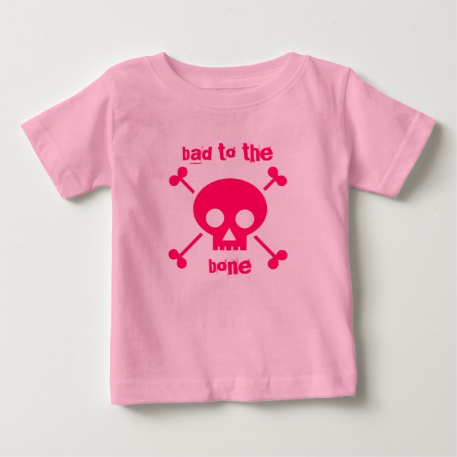 Felaktig för Bone Cute Rosa Halloween Tutu Tee (Framsida)