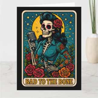 Felaktig för Bone Retro Skeleton Singer Kort