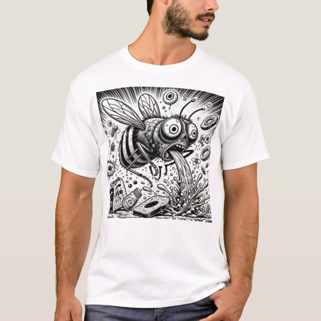 Felaktig Frukost: Den Kräkande Flugorgien T Shirt (Framsida)