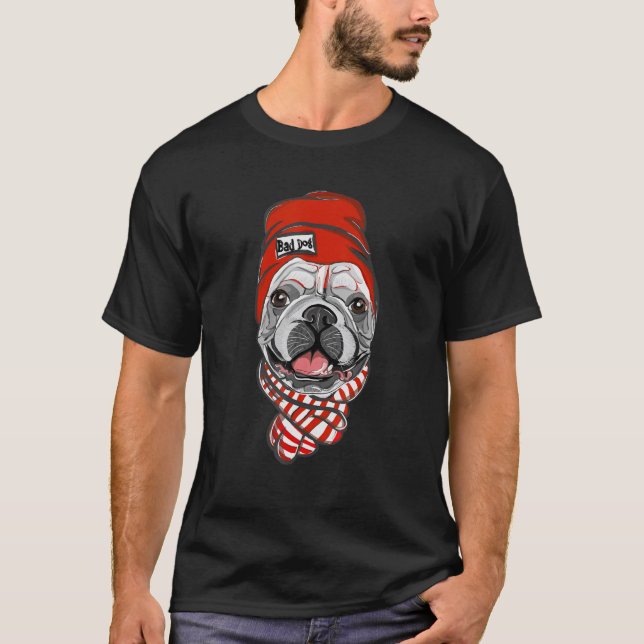 Felaktig Hund Fransk-bulldog T Shirt (Framsida)