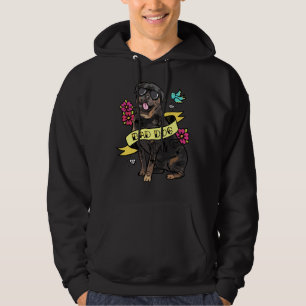 Felaktig Hund Rottweiler Tattoo Hoodie