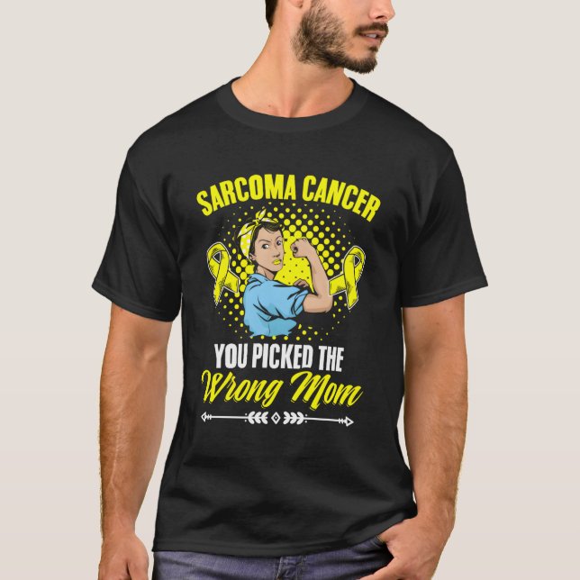 Felaktig Mamma Gult Ribbon Warrior Sarcoma Can T Shirt (Framsida)