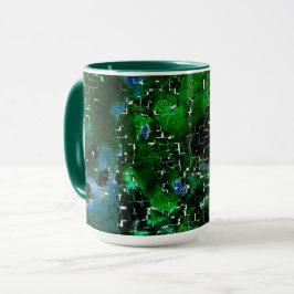 Felaktig mosaik av nattfoto på vattenlevande växte mugg