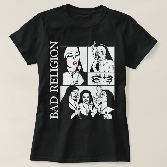 Felaktig Nuns Religion Smoking T Shirt (Design framsida)
