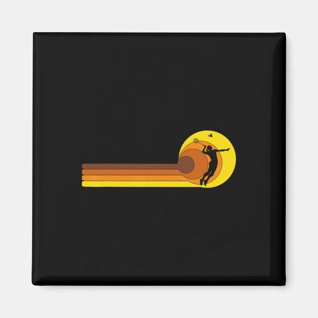 Felaktig Vintage av Badminton-player-spelpensel 70 Magnet (Framsidan)