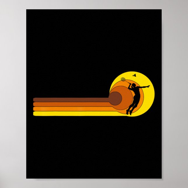 Felaktig Vintage av Badminton-player-spelpensel 70 Poster (Framsidan)