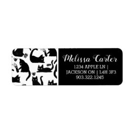 Felaktiga katter som knackar Saker över Returadress Etikett