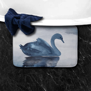 Felaktiga reflektioner Moody Dusty Blue Svan vid Badrumsmatta