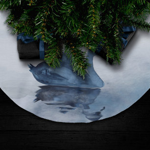Felaktiga reflektioner Moody Dusty Blue Svan vid Julgransmatta Borstad Polyester