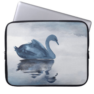 Felaktiga reflektioner Moody Dusty Blue Svan vid Laptop Fodral