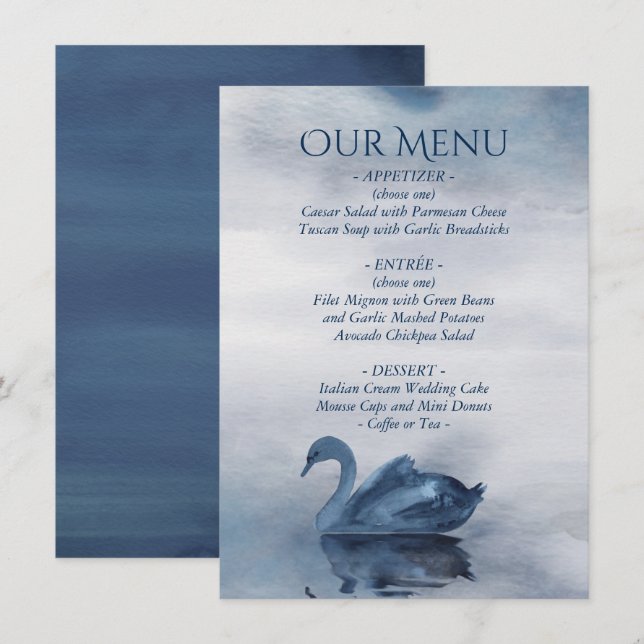 Felaktiga reflektioner | Mottagning av Dusty Blue  Meny (Fram/baksida)