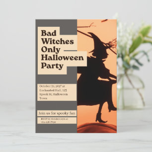 Felaktiga Witches Only Halloween fest anpassningsb Inbjudningar