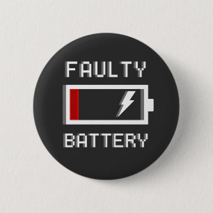 Felaktigt batterilägesmärke knapp