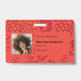 Felaktigt Blommönster för rött och Orange Vibrant 