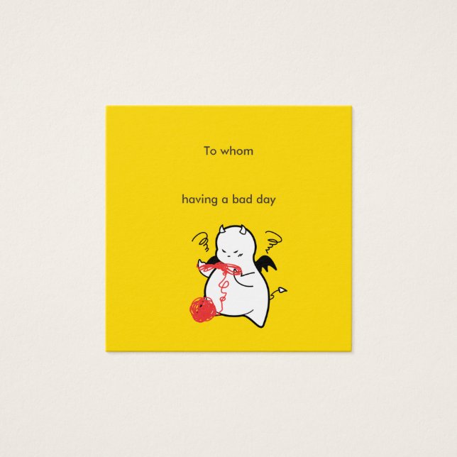 Felaktigt Djävulen-meddelande Fyrkantigt Visitkort (Framsida)