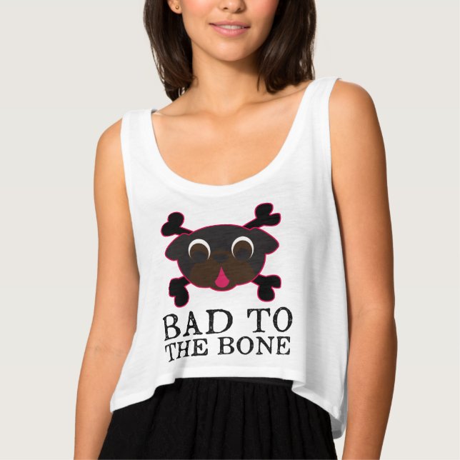 Felaktigt för Bone Black Pug Tee (Framsida)