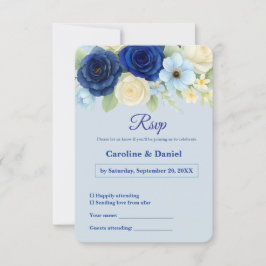 Felblommor i Royalet Bue Bröllop Watercolor Ivory OSA Kort