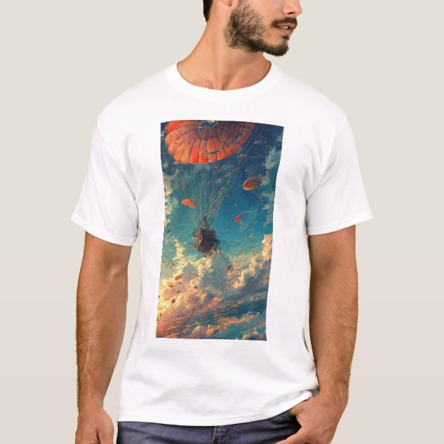 Felfungerande Fallskärm Tangled Design T-Shirt (Framsida)