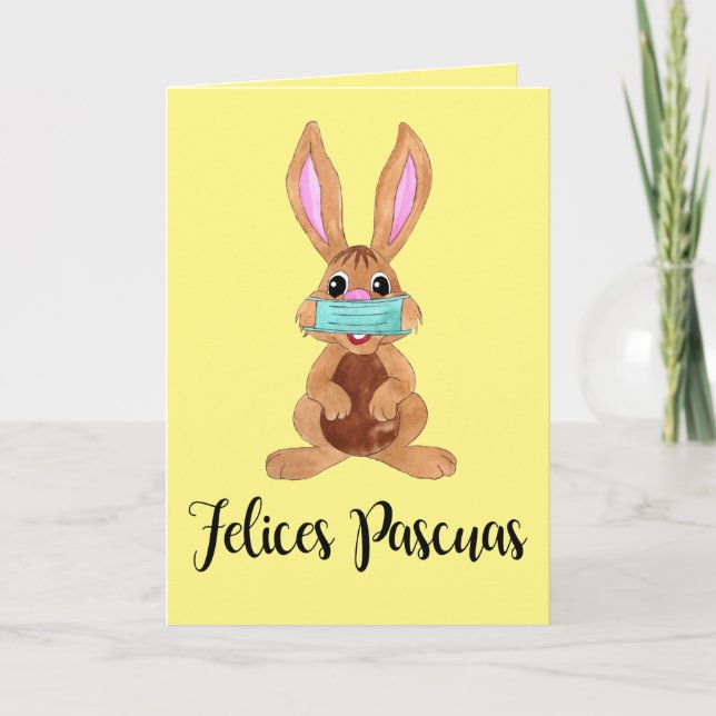 Felicas Pascuas spanska maskerad bunny i Påsk Helgkort (Framsida)