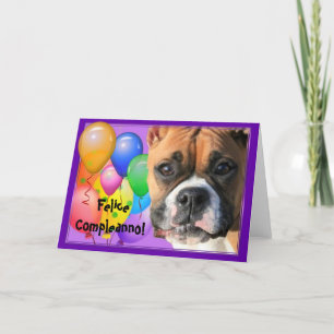 Felice Compleanno Birthday Boxer-hälsningskort Kort