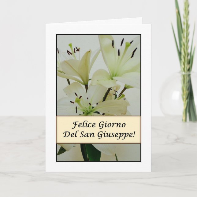 Felice Giorno del San Giuseppe (Fiori) kort (Framsida)