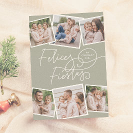 Felices Fiestas | Caligrafía Navideña y 6 Fotos Julkort